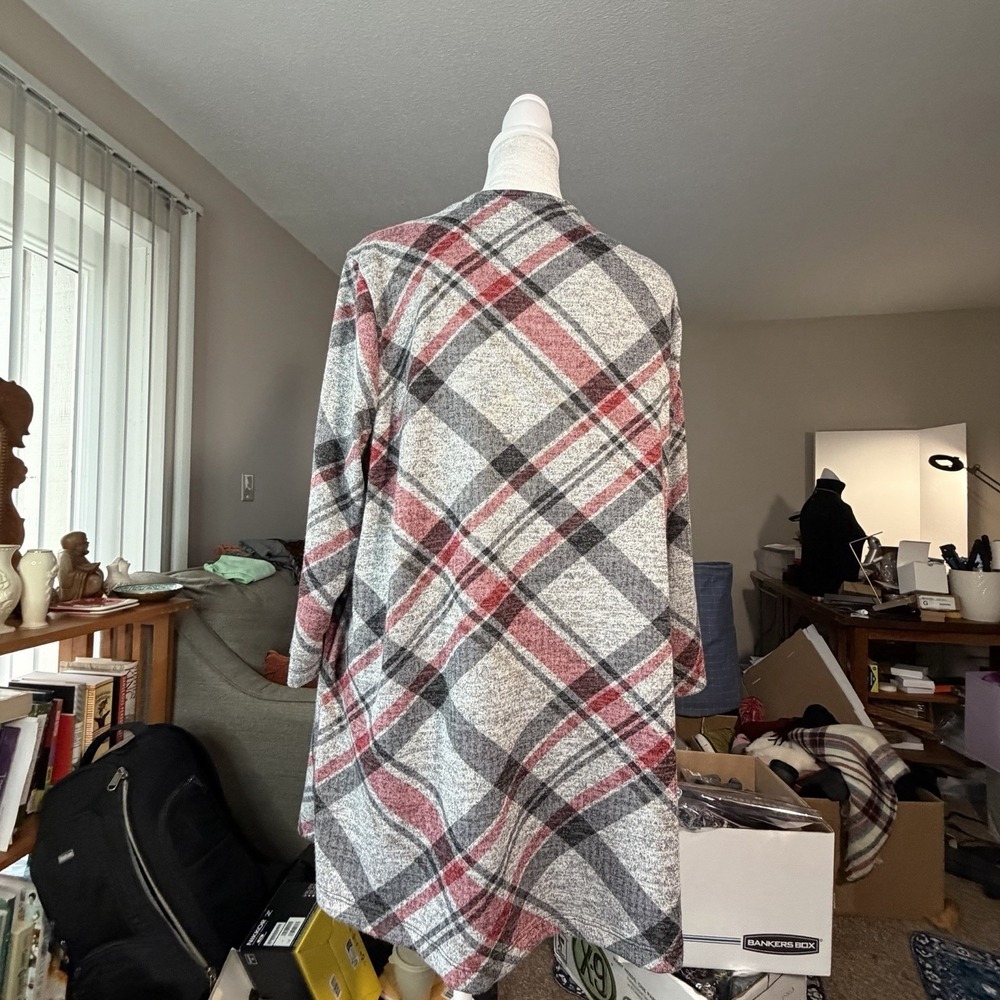 Catherines Women's Top W Attached Jacket Plaid Size 0X, 14-16 Grandma Core - Picture 4 of 9